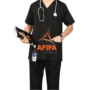 Basic Black Men Personalized Scrubs for Male Doctors